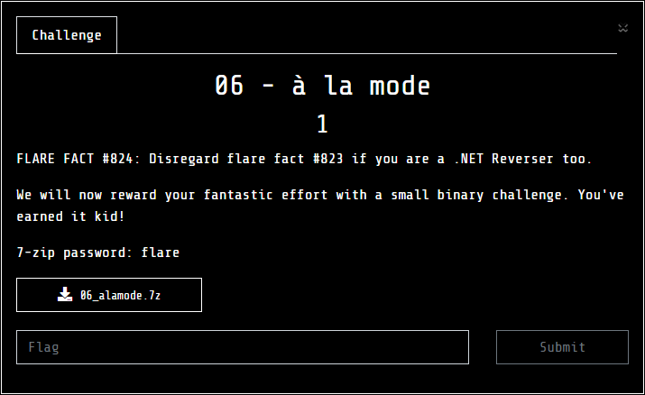 Flare-on 9 alamode challenge description