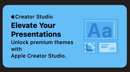 Apple Keynote advertisement for Creater Studio